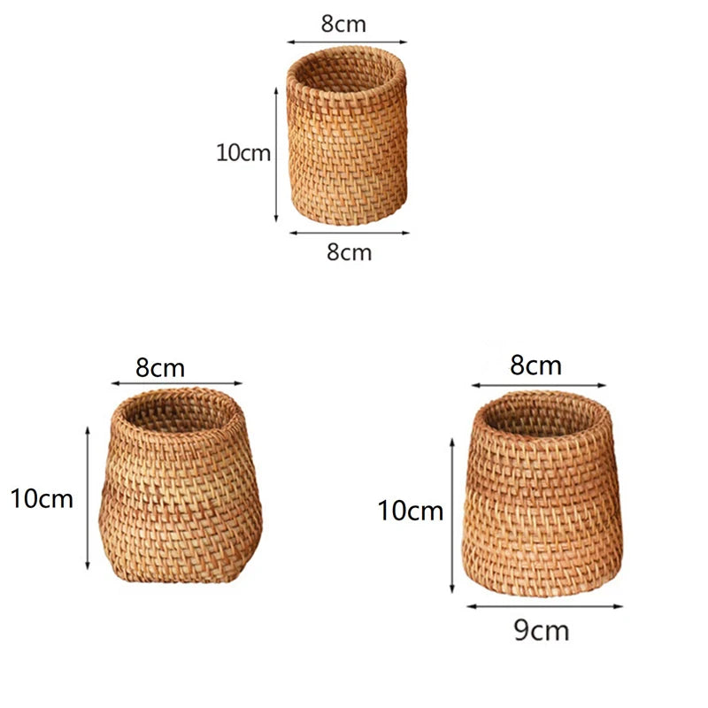 Handmade Woven Rattan Pen Holder