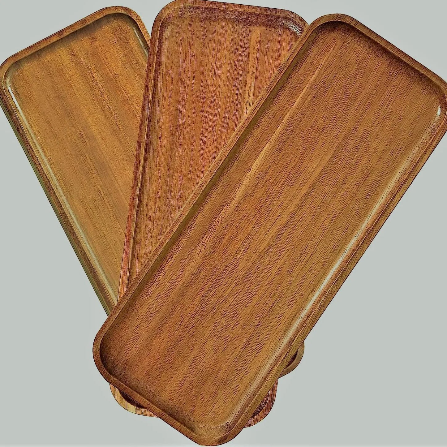 Wooden Round Rectangle Food Tray