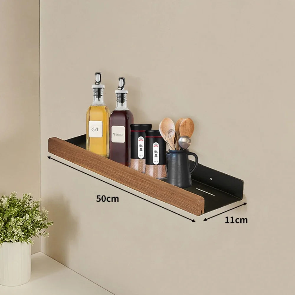 Wooden Wall-Mounted Kitchen Rack
