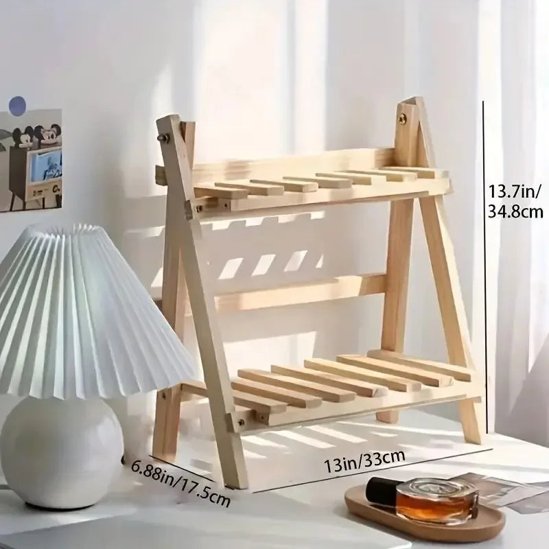 Wooden 2-Tier Desktop Organizer
