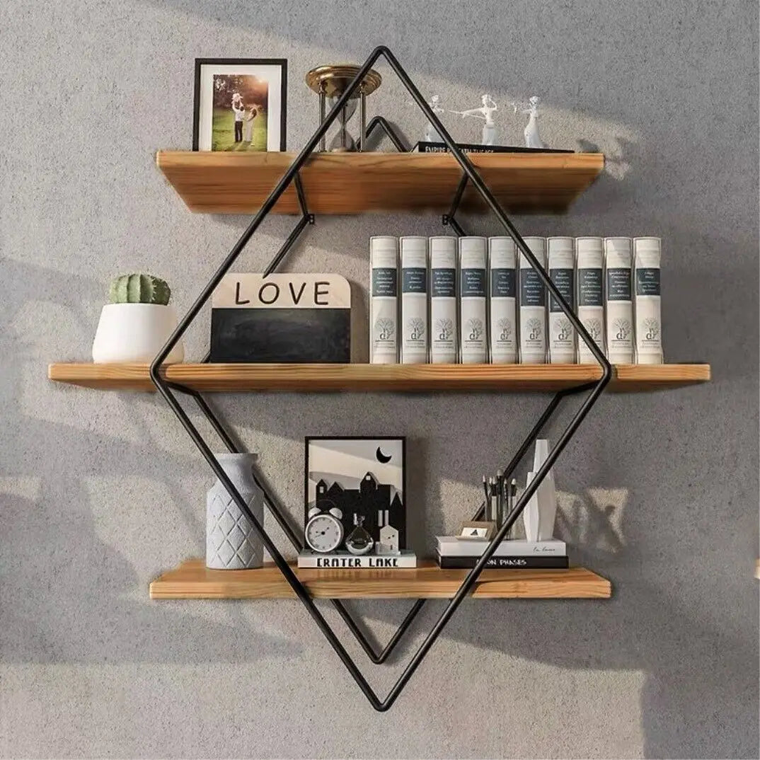 Wall Mounted Wooden Floating Shelves