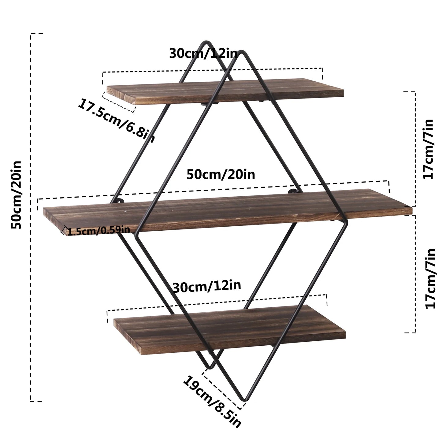 Wall Mounted Wooden Floating Shelves