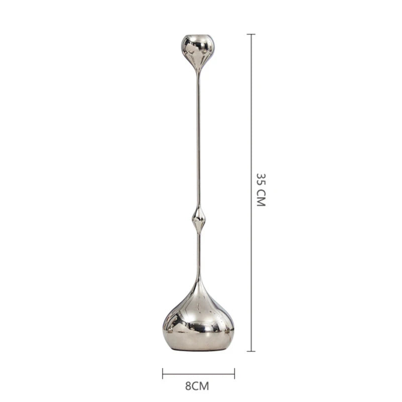 Silver Metal Candle Holder Decor
