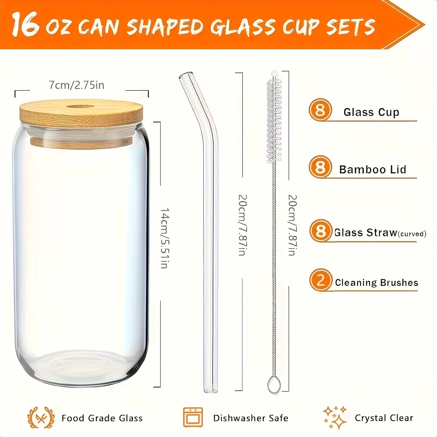 Can Shaped Glasses With Lids Straws