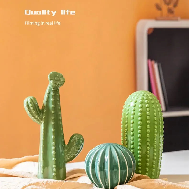 Handicraft Ceramic Cactus Ornament