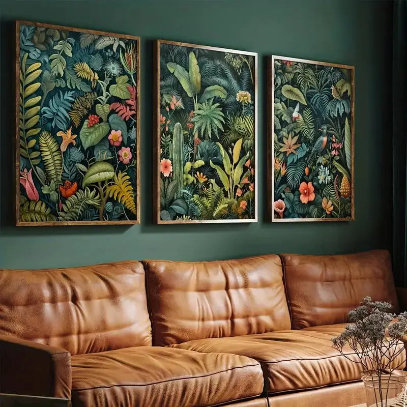 Frameless Rainforest Floral Canvas