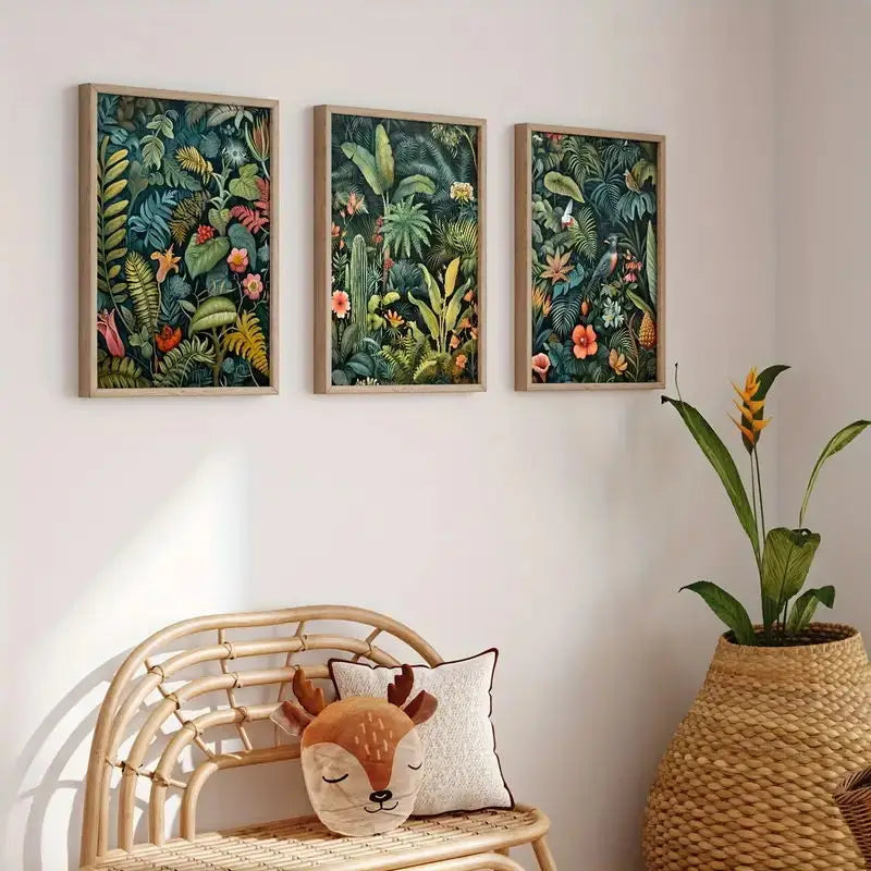 Frameless Rainforest Floral Canvas