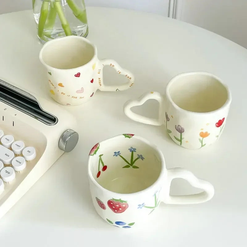 Hand-Painted Floral 350ml Ceramic Coffee mug