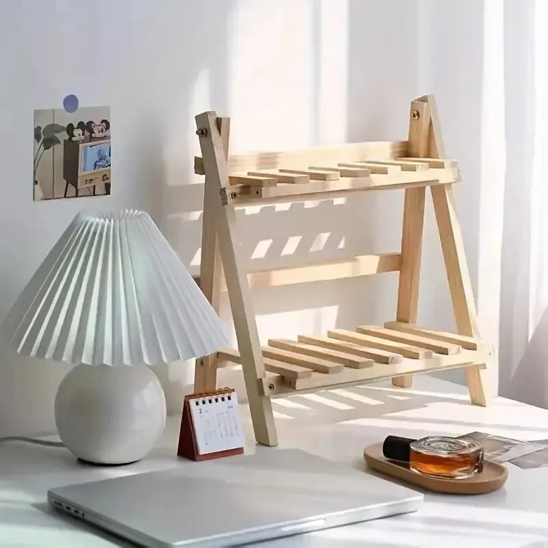 Wooden 2-Tier Desktop Organizer