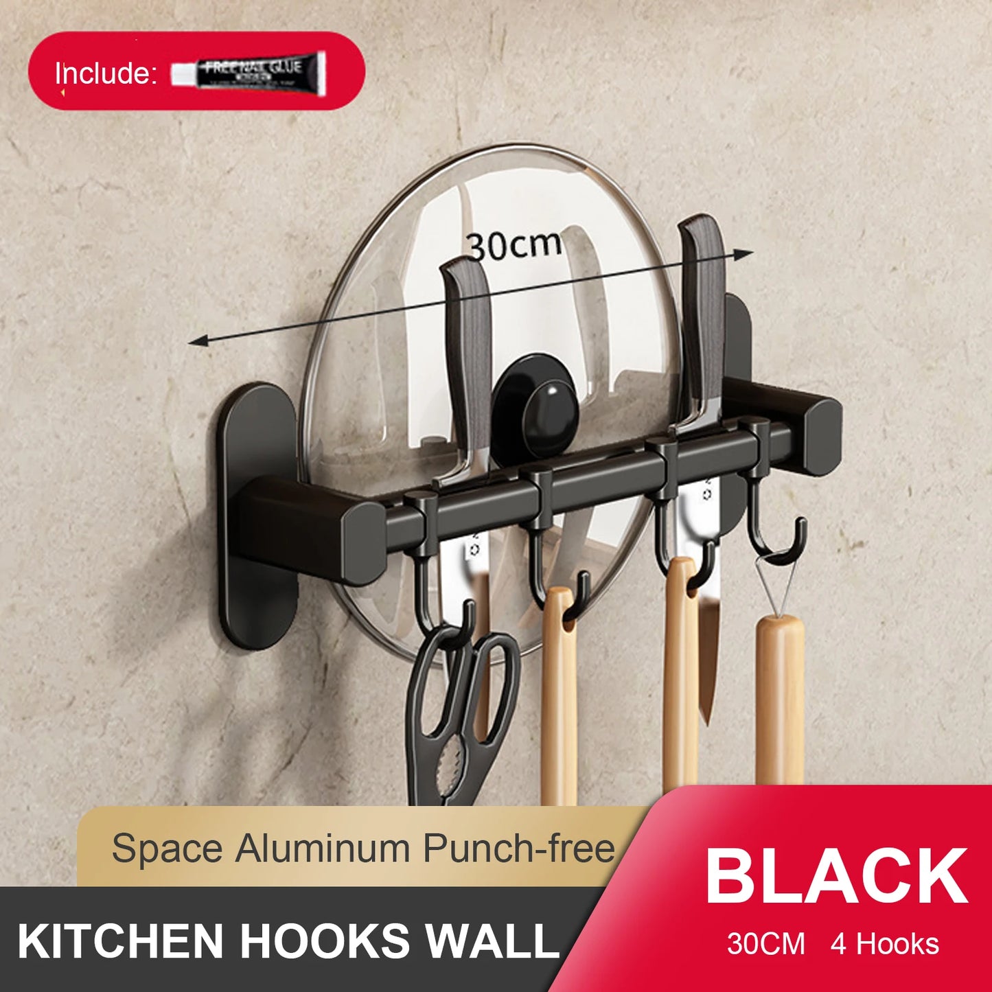 Wall Mounted Kitchen Hook Rack