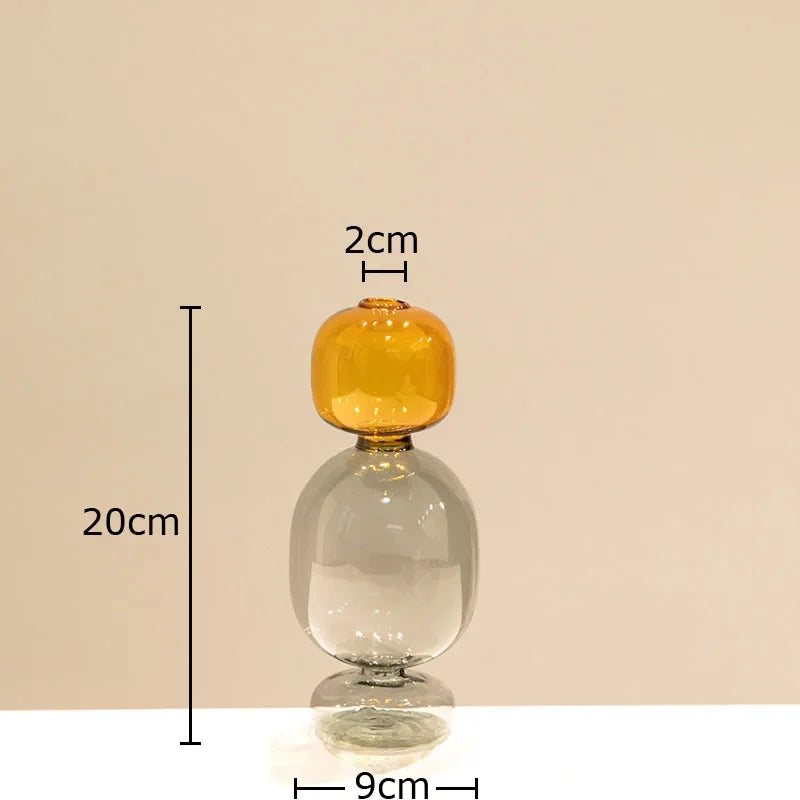 Multicolour Transparent Glass Vase