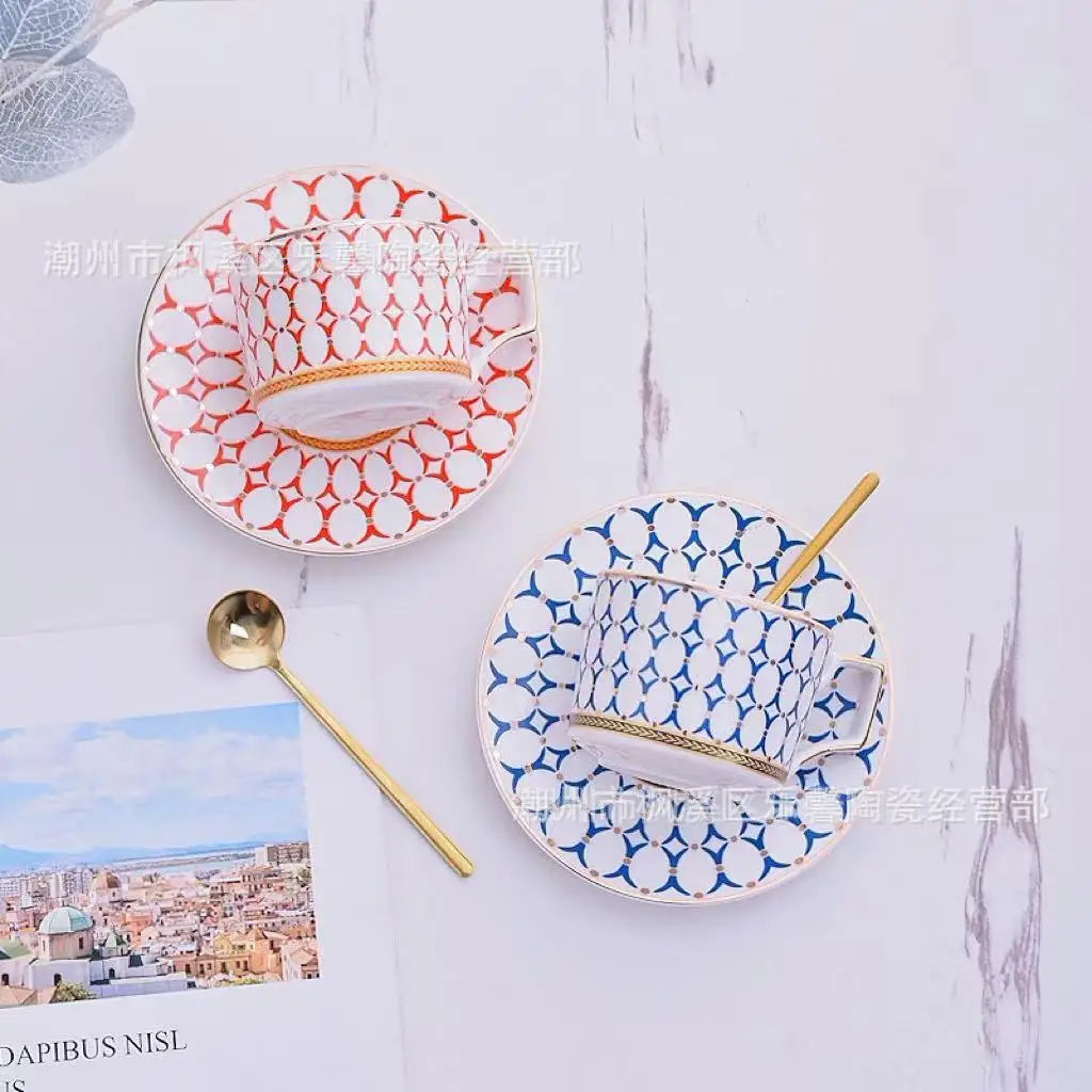 New Ceramic Blue Coffee Cup Set Gift