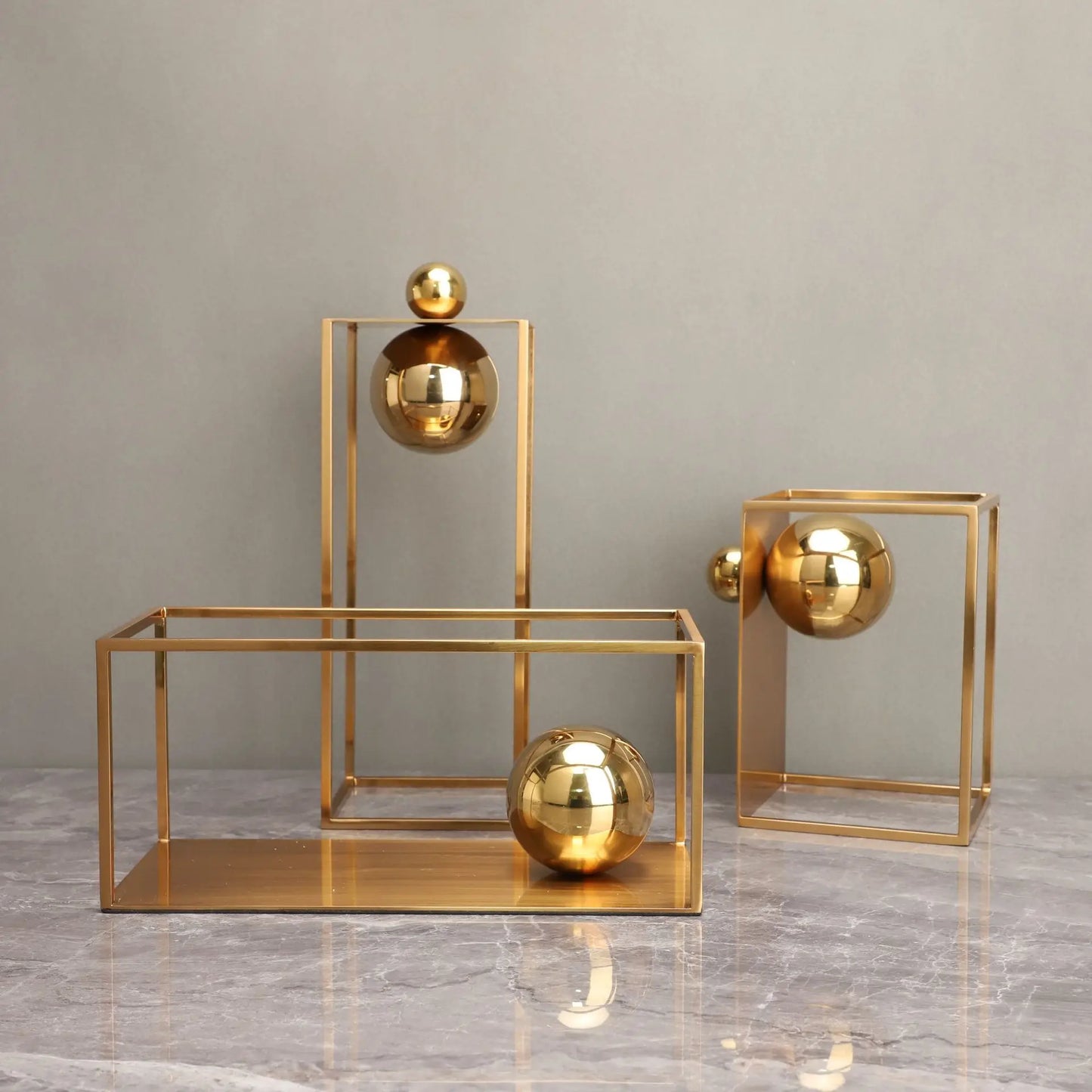 Geometric Metal Sculpture Decorative Box