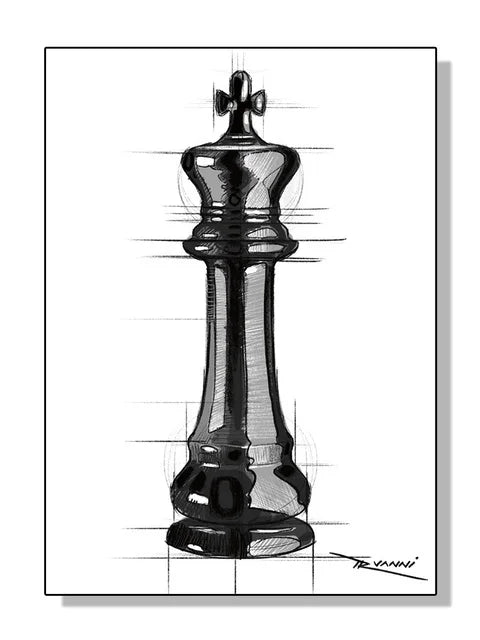 Modern Chess Canvas Wall Art