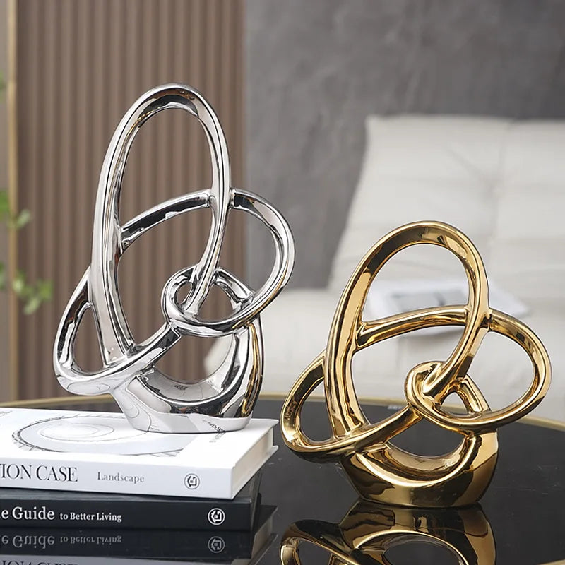 Ceramic Geometric Line Sculpture