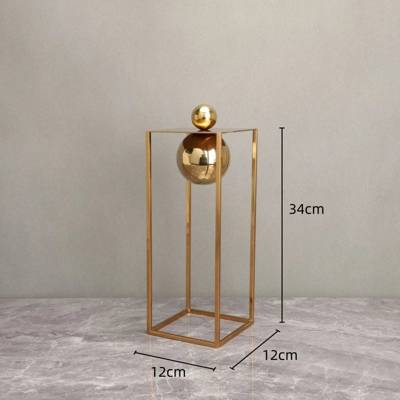 Geometric Metal Sculpture Decorative Box