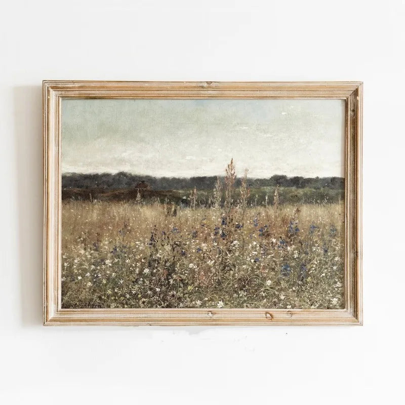 Vintage French Country Landscape Canvas Wall Art