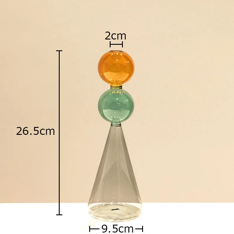 Multicolour Transparent Glass Vase