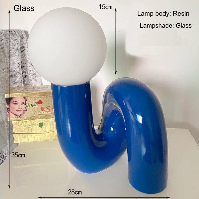 Resin Desk Lamp Glass