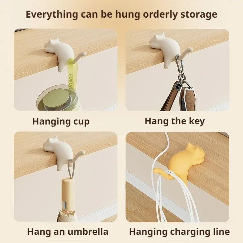 Cute Cat Shaped Hooks Key Organizer