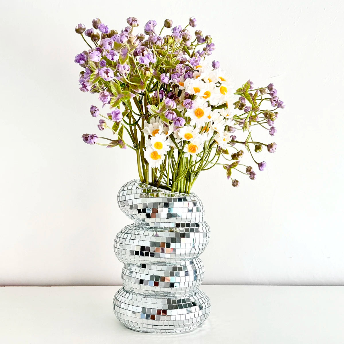 Disco Ball Spiral Glass Vase