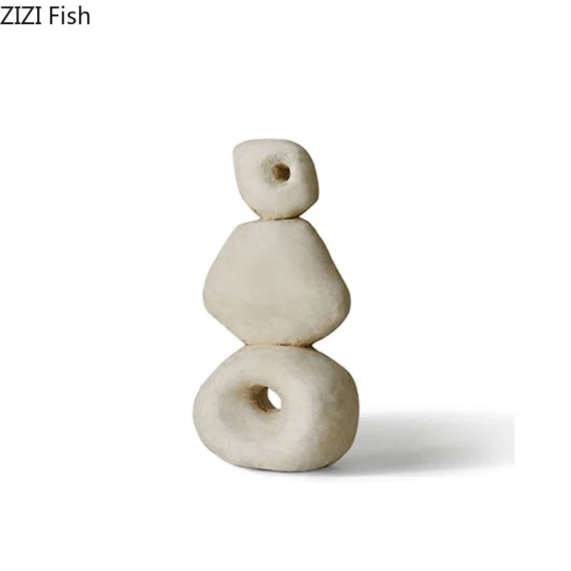 Round Stone Rockery Garden Decor