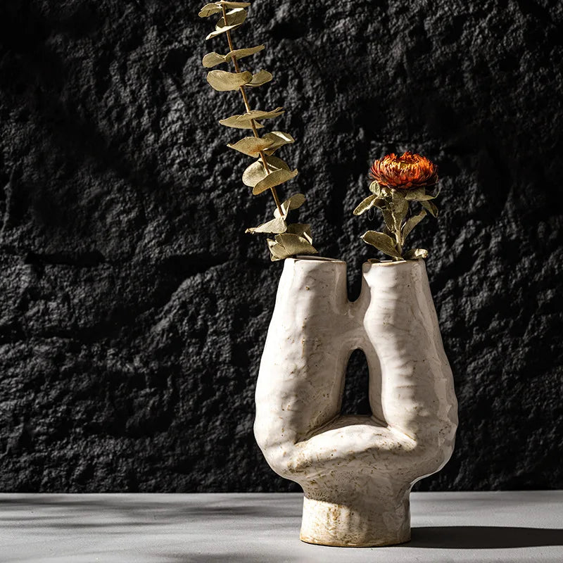 Double Mouth Ceramic Vase