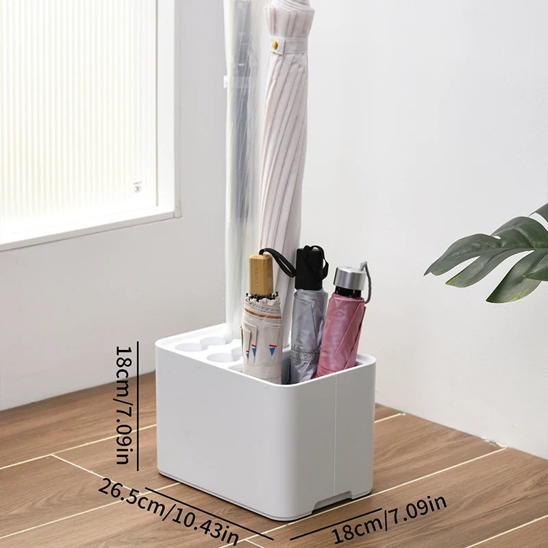 Corner Space Saving Umbrella Rack With Drip Tray Storage