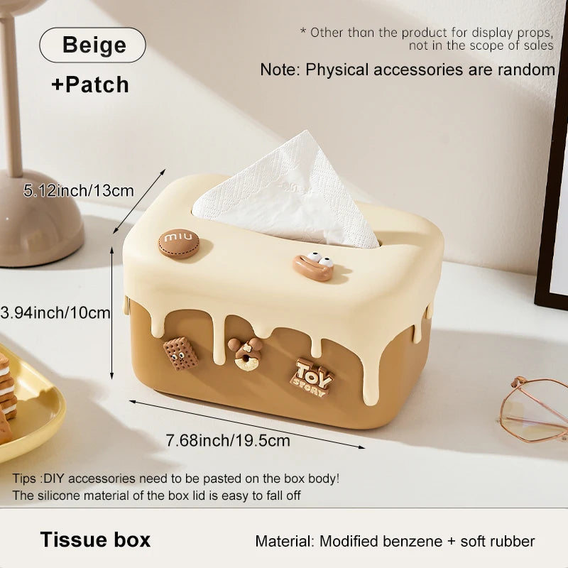 Cream Cake Tissue Box Decor