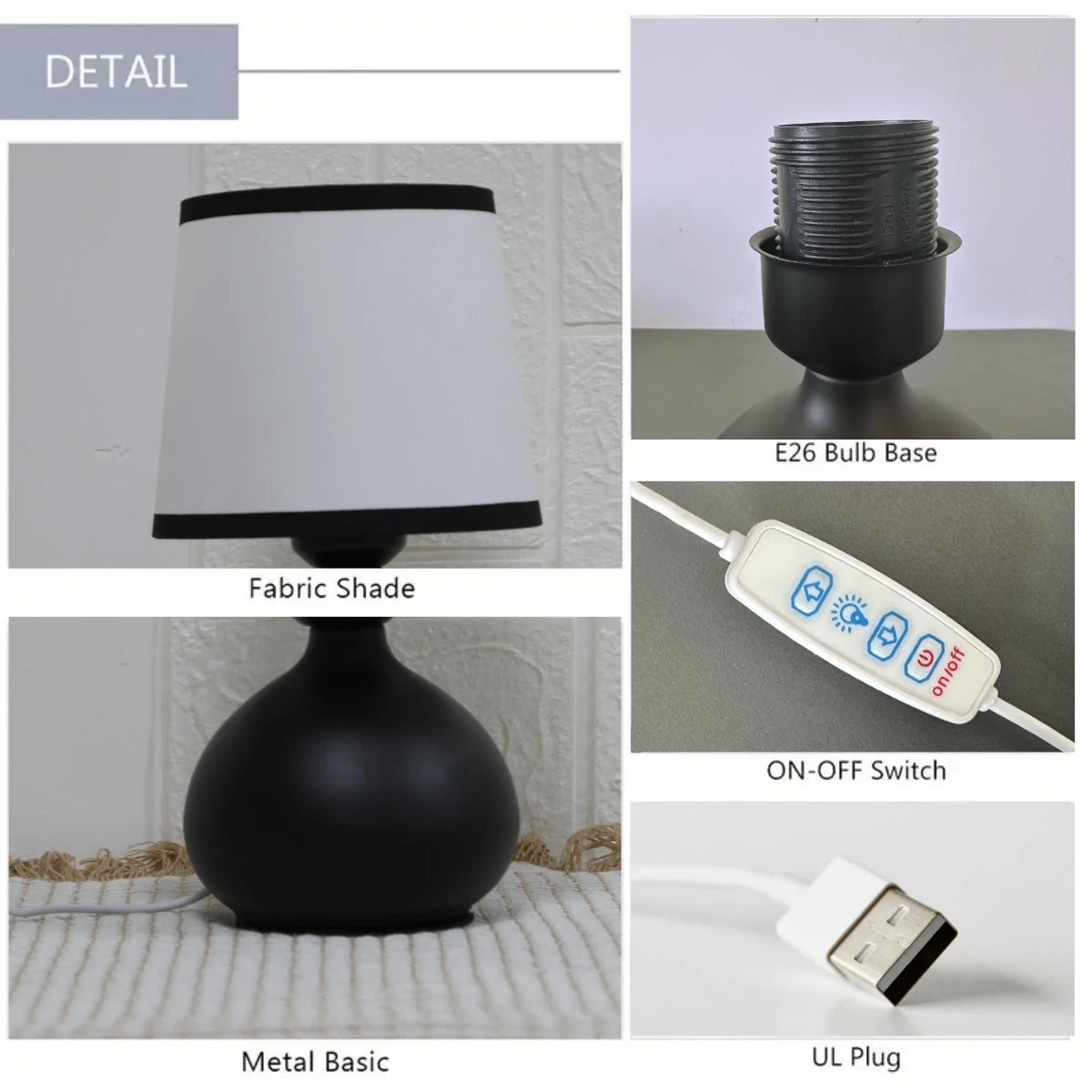 Modern Linen Art Table Lamp