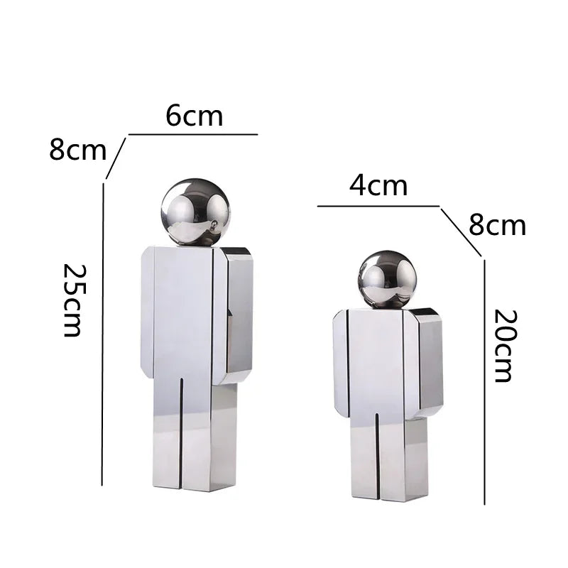 Crystal Man Glass Statue Decor