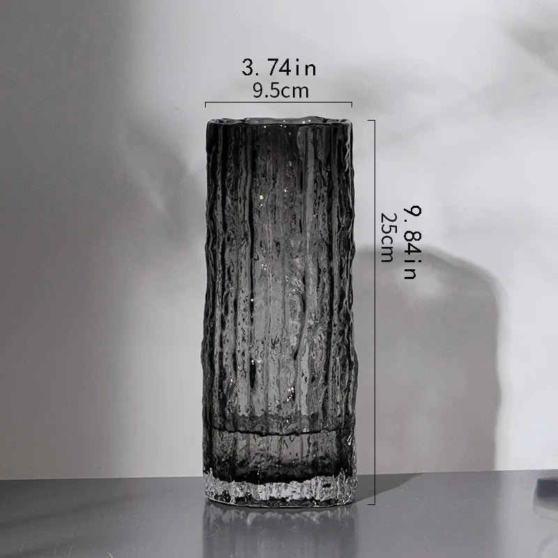 25cm Glass Glacier Vase Decor