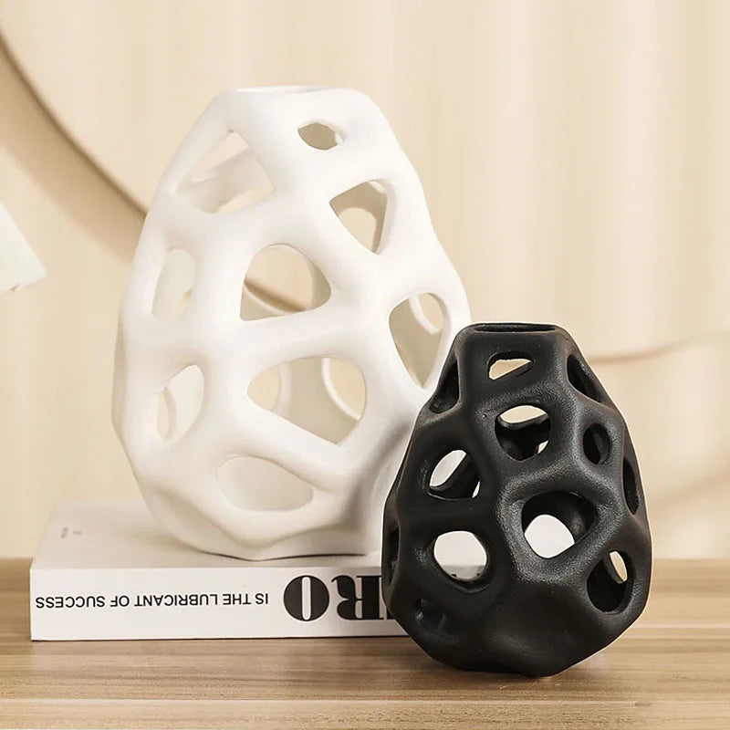 Hollow Out Ceramic Vase Set