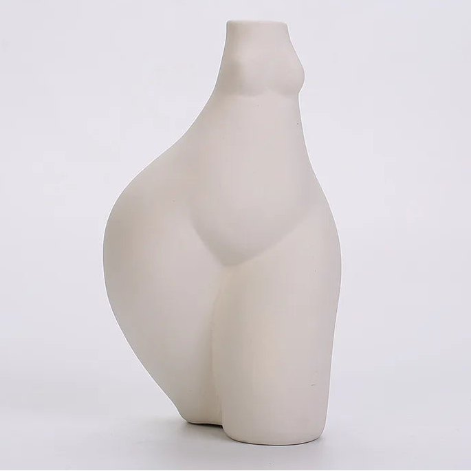 White Porcelain Ceramic Tabletop Vase