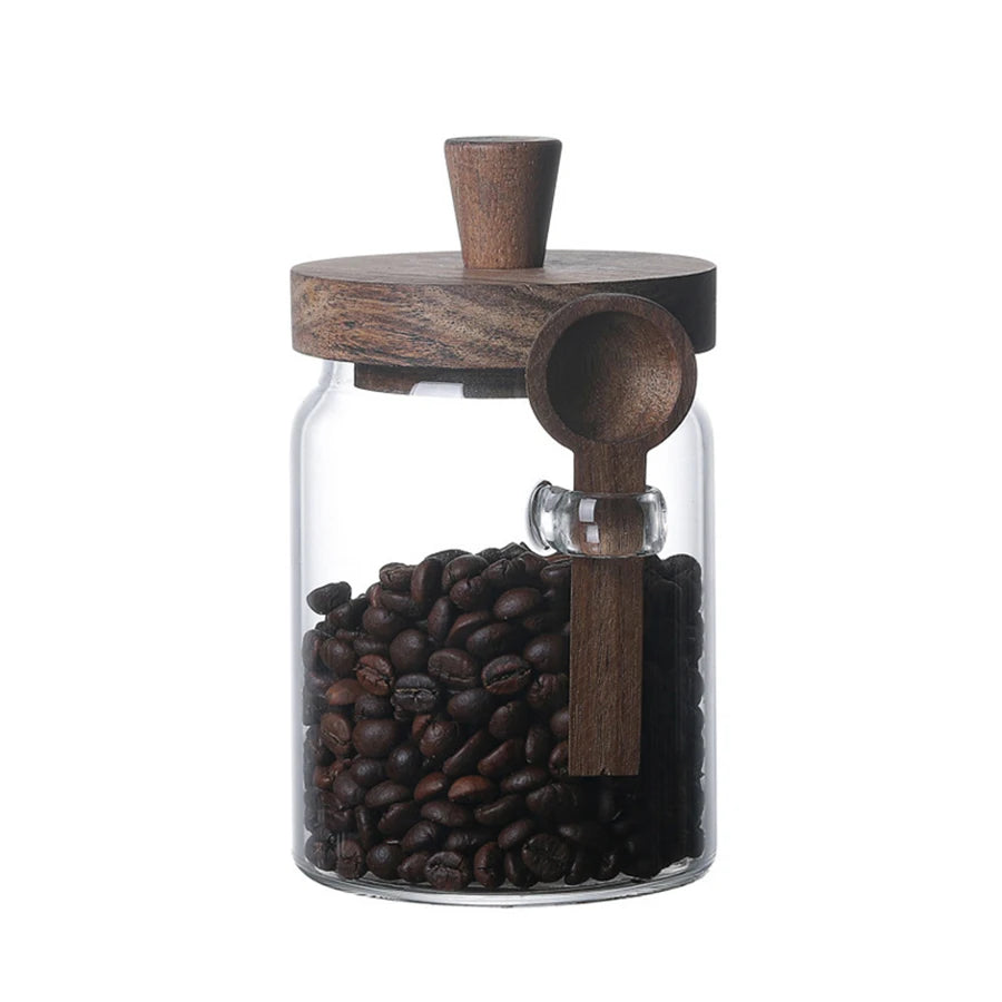 Glass Storage Containers with Wooden Lids