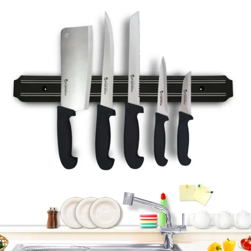 Organize your kitchen with the Powerful Magnetic Knife Holder Multifunctional Wall Hanging Knife Rack Strip, a practical and punch-free tool for easy access.