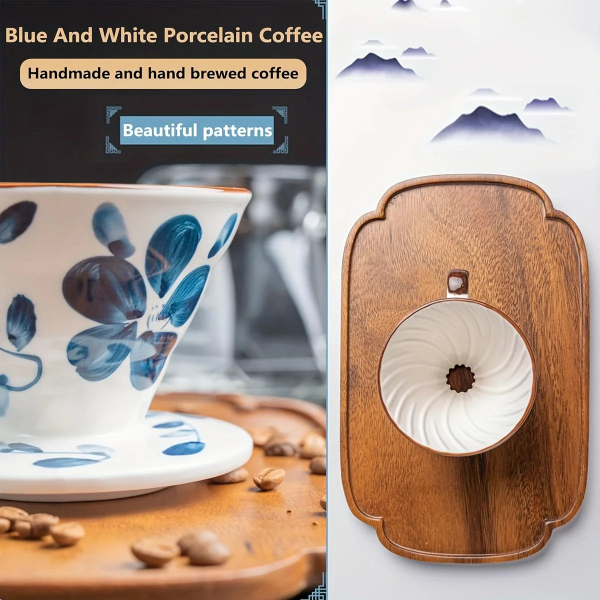 Ceramic Pour Over Coffee Maker With Filter Papers Set
