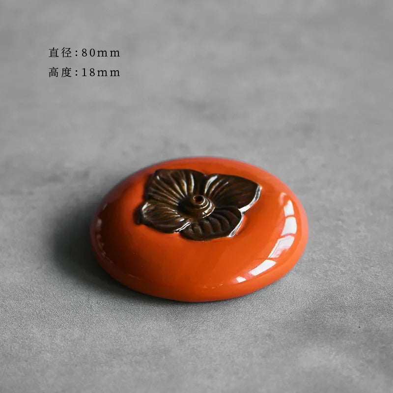 Handmade Porcelain Persimmon Incense Burner
