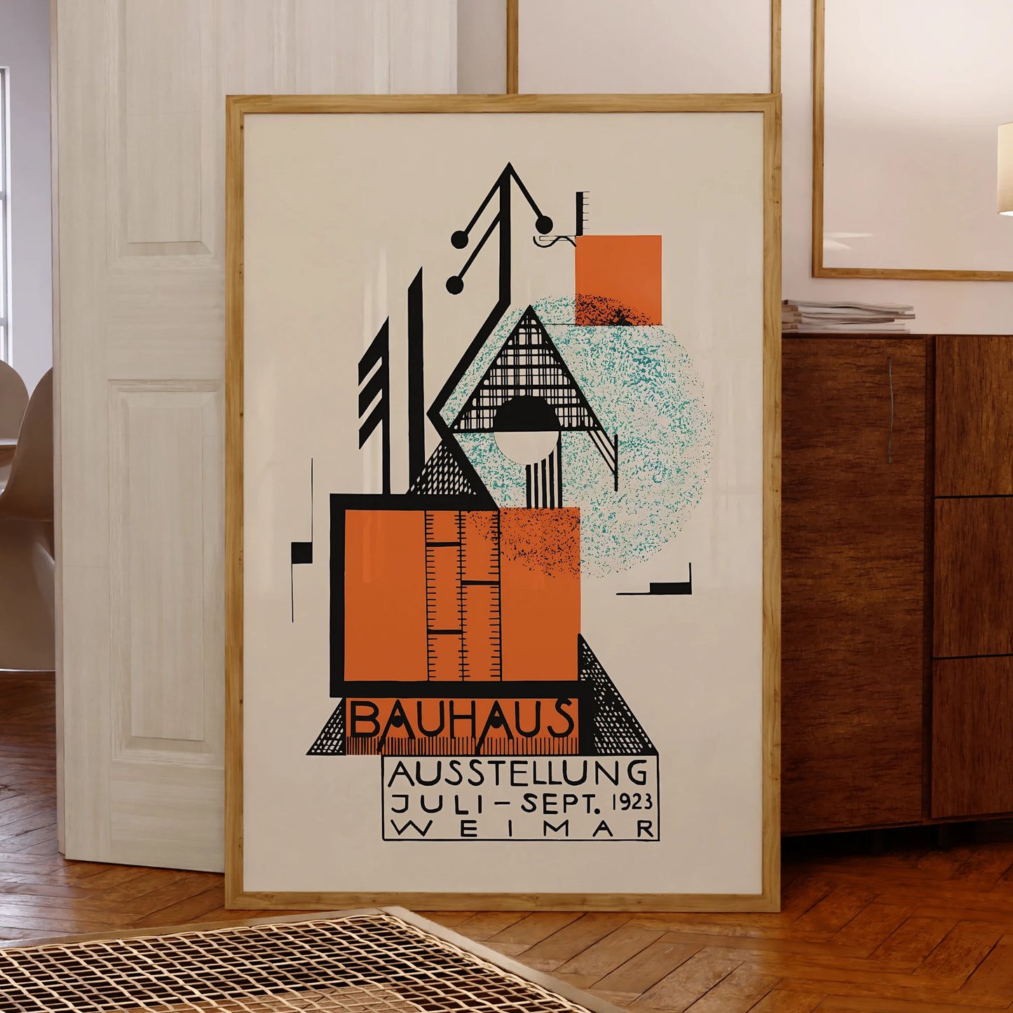 Elevate your home decor with our Modern Bauhaus Ausstellung 1923 wall art, featuring eco-friendly canvas and a chic aluminum frame.