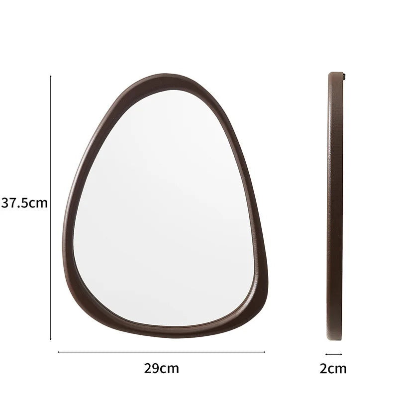 Asymmetrical Wood Wall Mirror