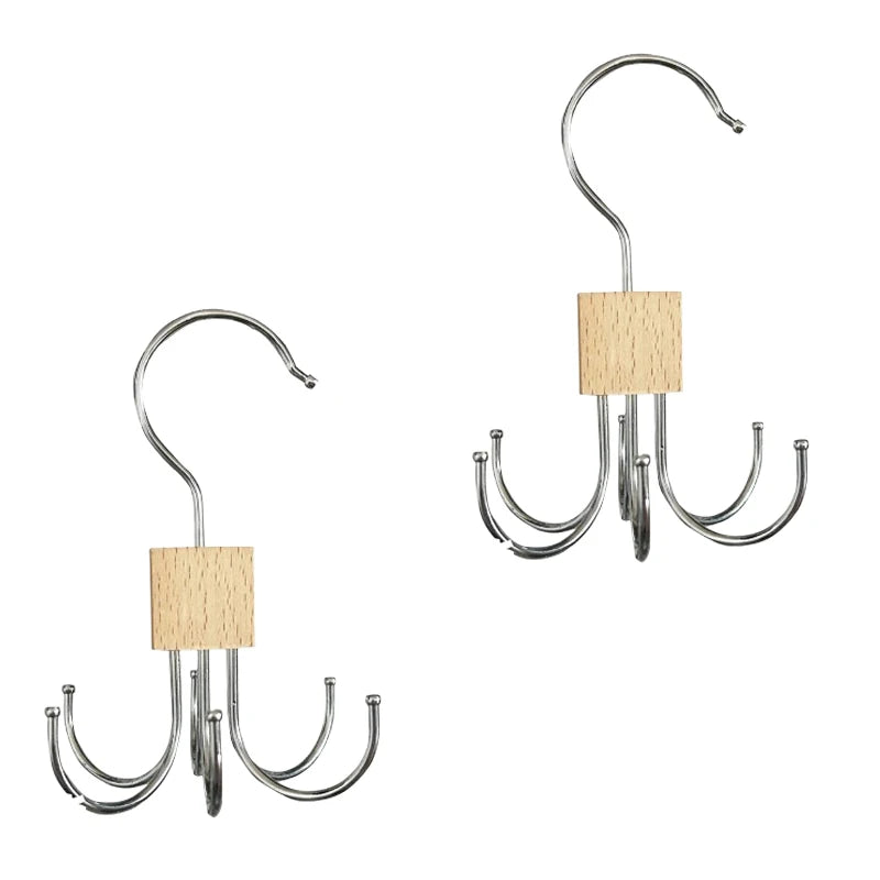 Rotating Wooden Metal Belt Hanger