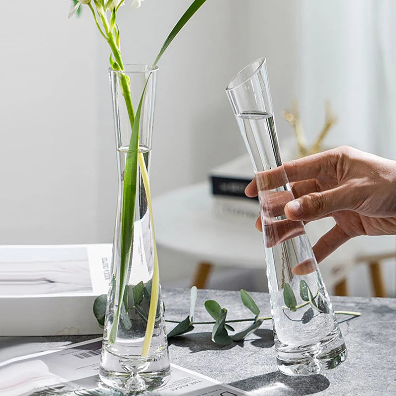 Transparent Glass Flower Vase