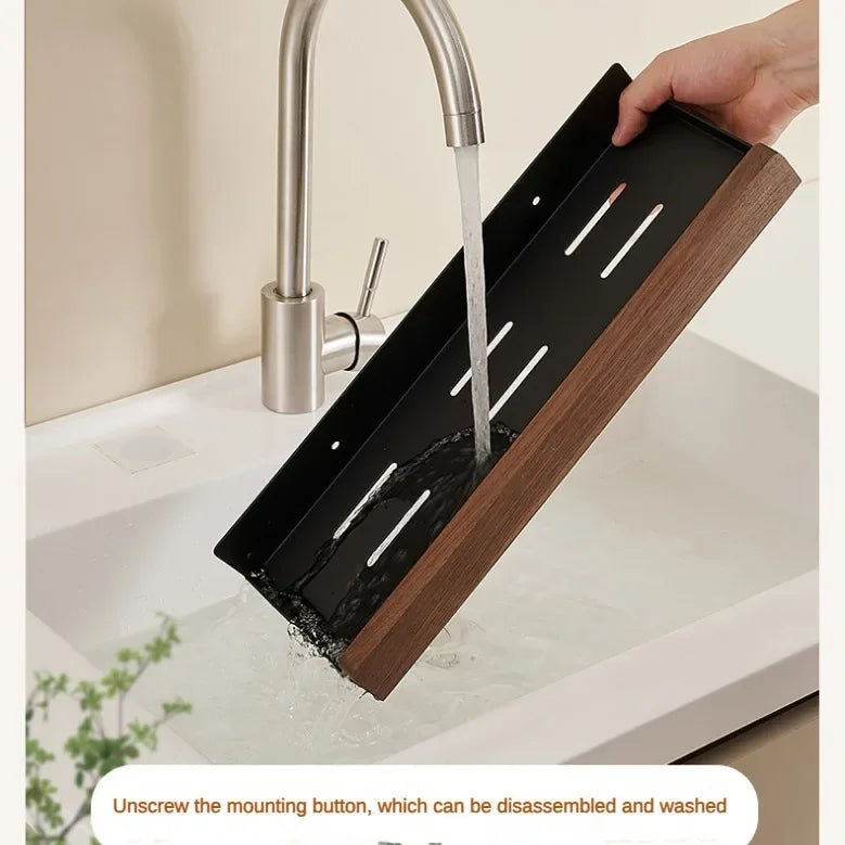 Wooden Wall-Mounted Kitchen Rack