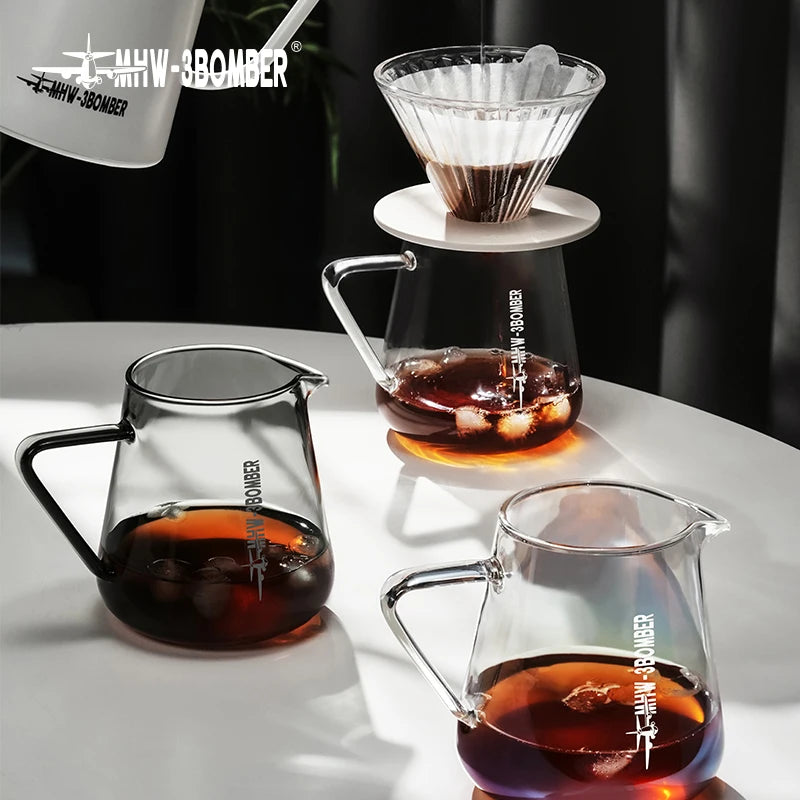 Clear Glass 500ml Coffee Server Carafe Pour Over Brewer