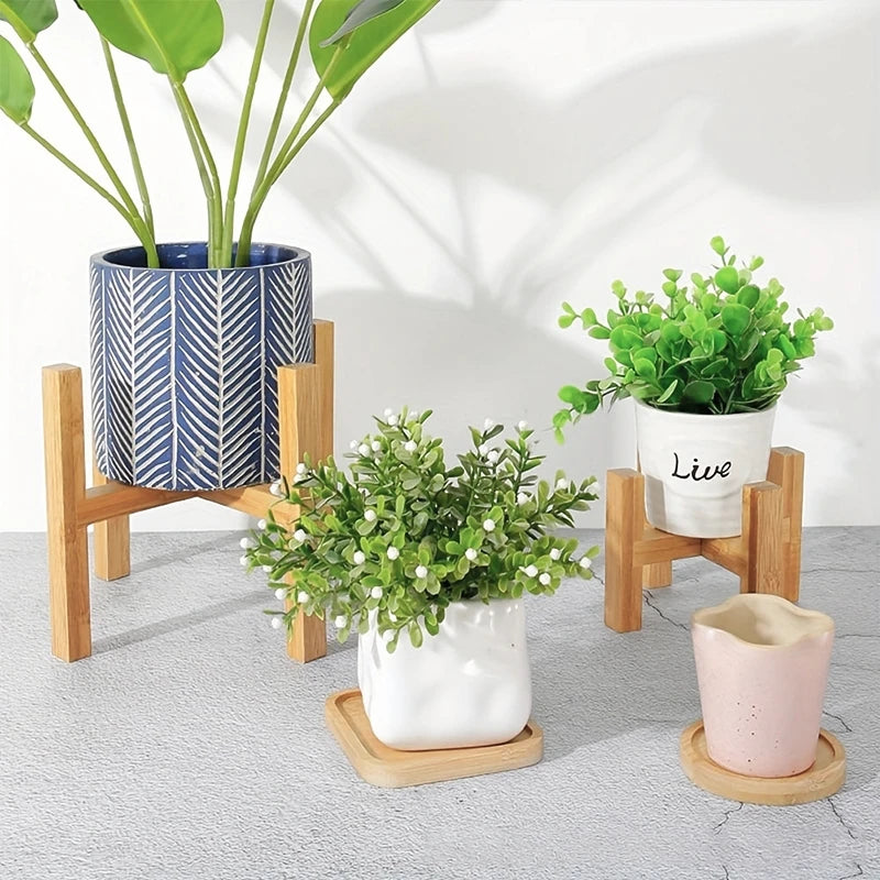 Bamboo Flower Frame Pot Stand
