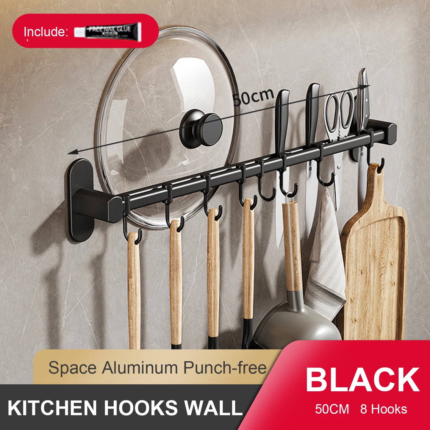 Wall Mounted Kitchen Hook Rack