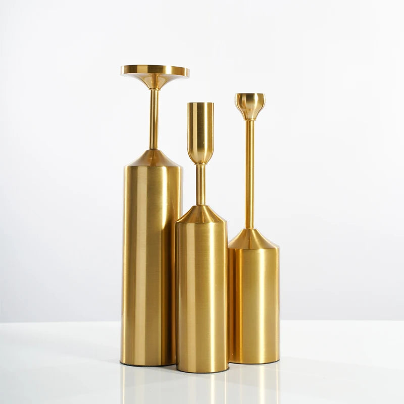 Gold Plated Metal Candle Holders