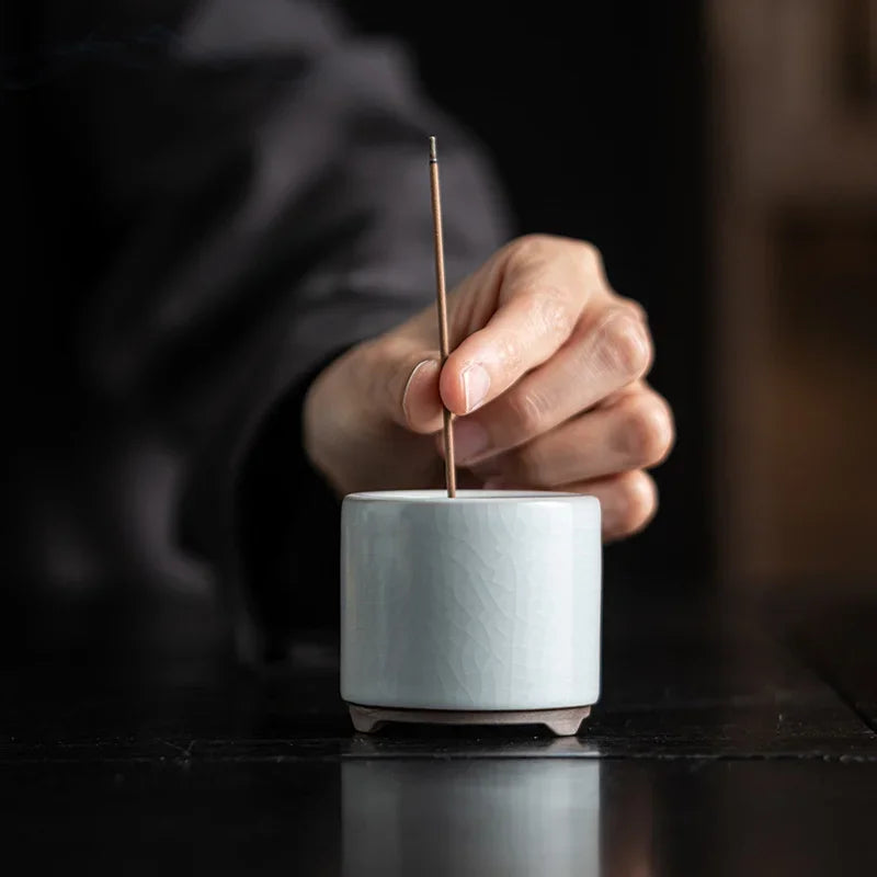 Handcrafted Ceramic Crackle Incense Holder