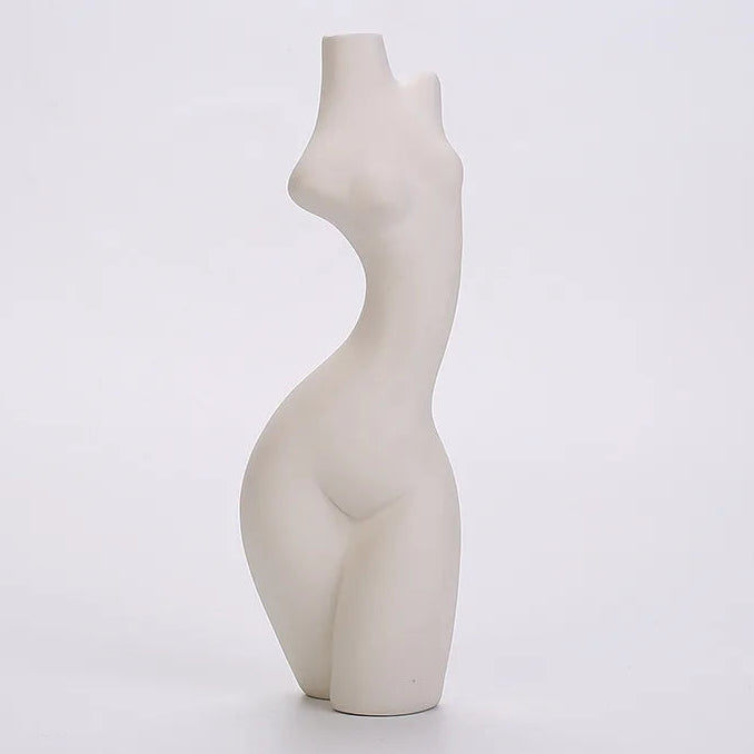 White Porcelain Ceramic Tabletop Vase