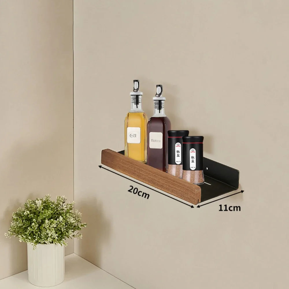 Wooden Wall-Mounted Kitchen Rack